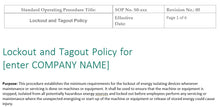 Load image into Gallery viewer, Lockout and Tagout Policy SOP
