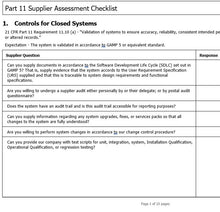 Load image into Gallery viewer, 21 CFR Part 11 Supplier Assessment Checklist
