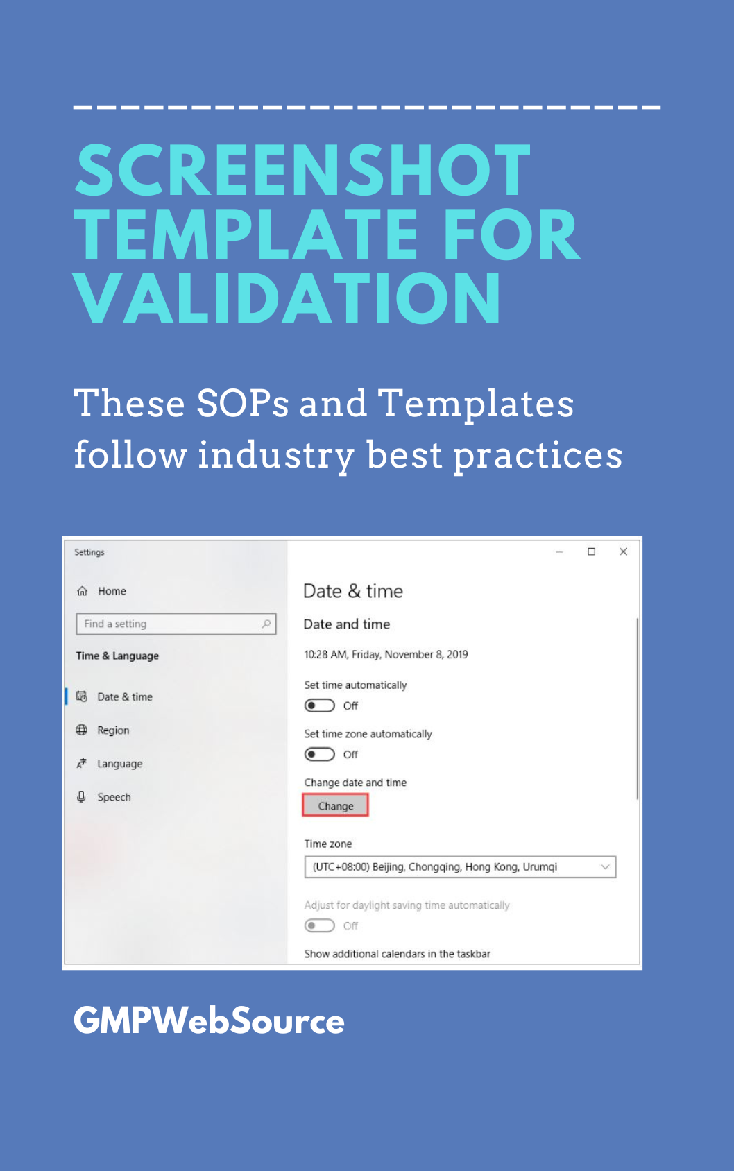 Screenshot Template for Validation