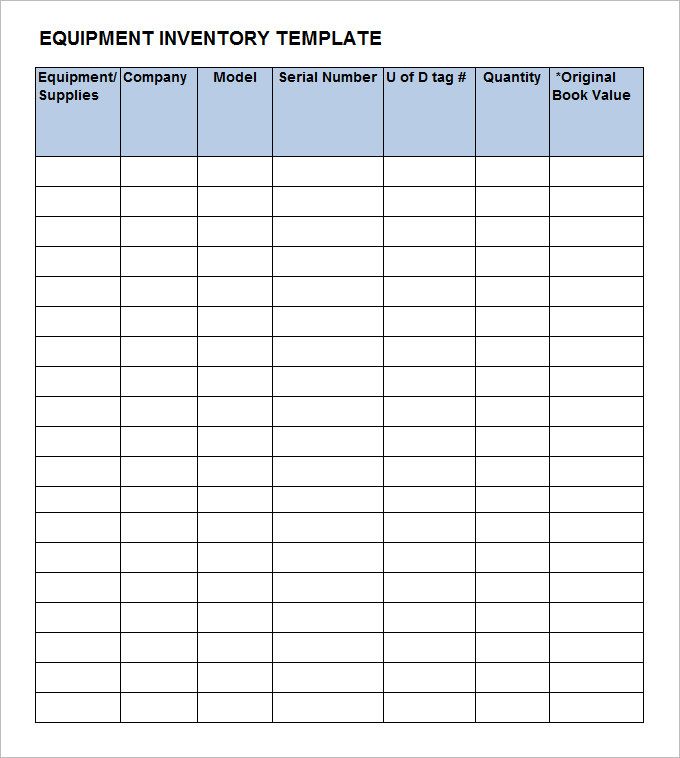 Machine Inventaire Equipment Inventory Template – GMPWebSource