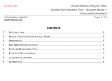 Load image into Gallery viewer, System Deliverables Plan Template
